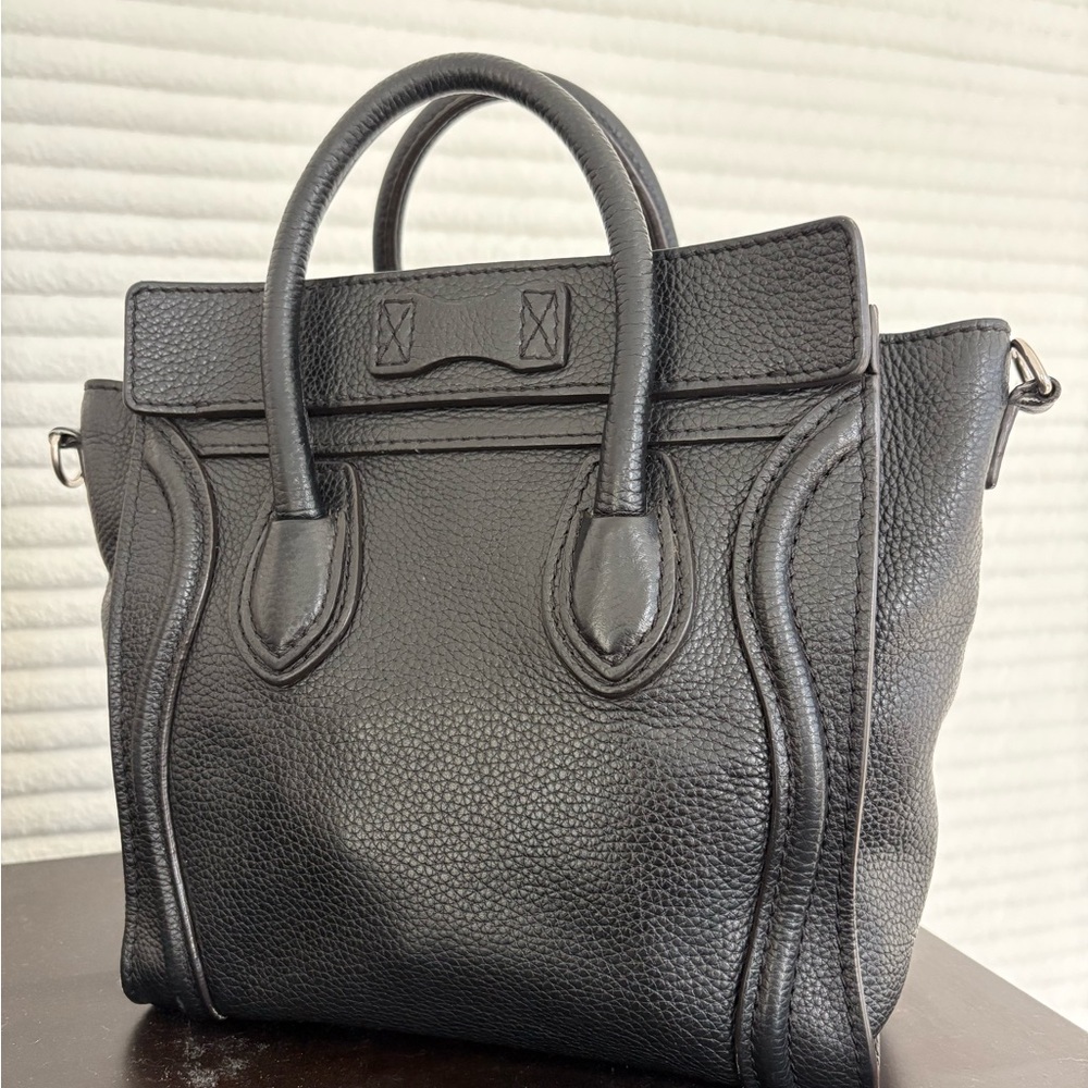Celine Black Pebbled Leather Nano Luggage - Picture 3 of 6